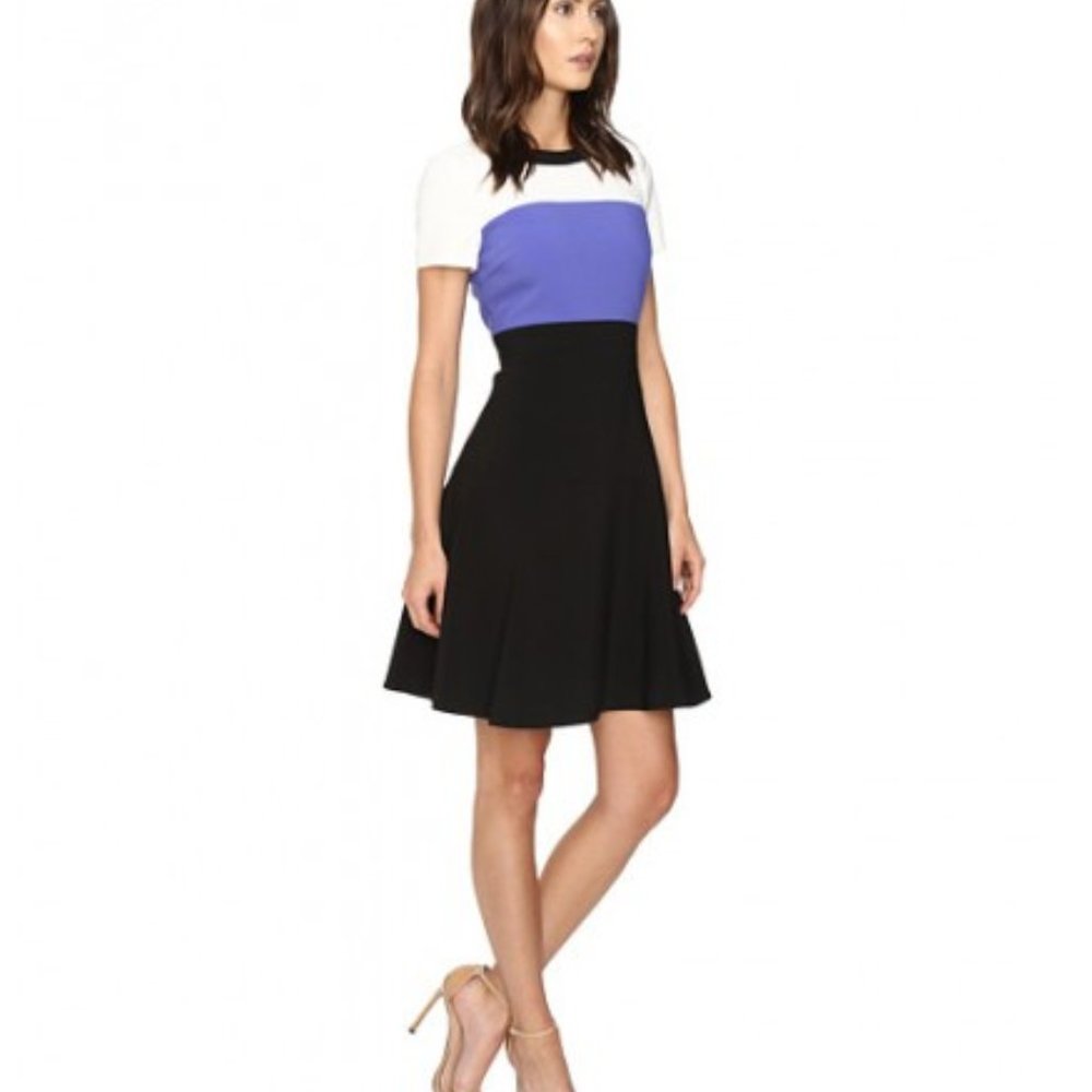 Kate Spade Colorblock Crepe Fit & Flare Dress